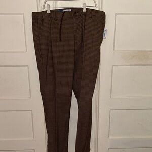 Old Navy Men's Brown Patterned Dress Pants